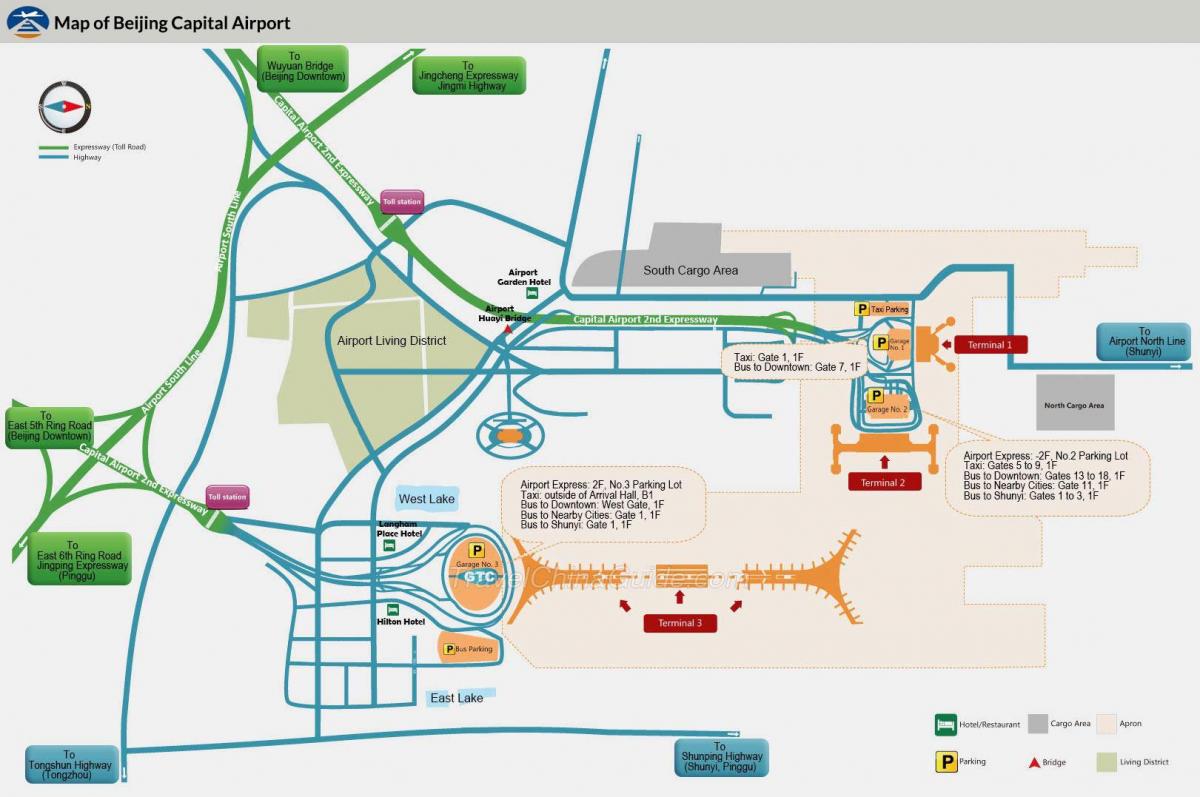 مطار بكين المحطة خريطة
