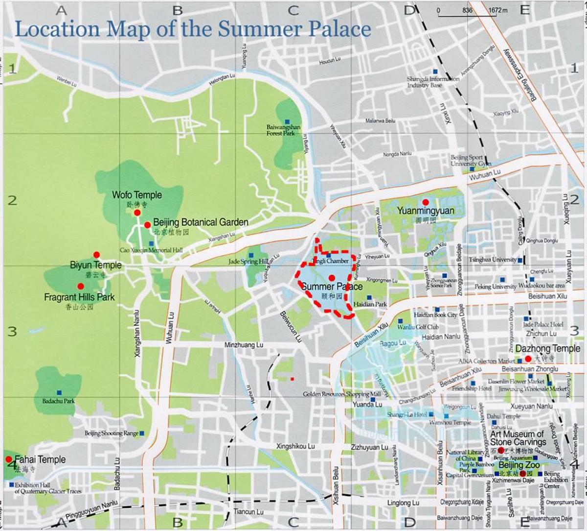 خريطة القصر الصيفي في بكين
