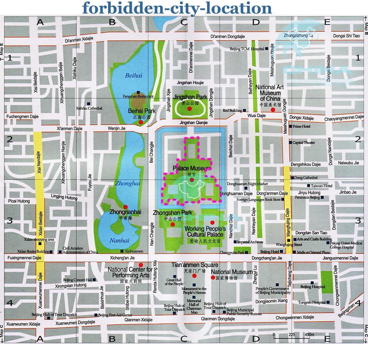 خريطة المدينة المحرمة خريطة مفصلة
