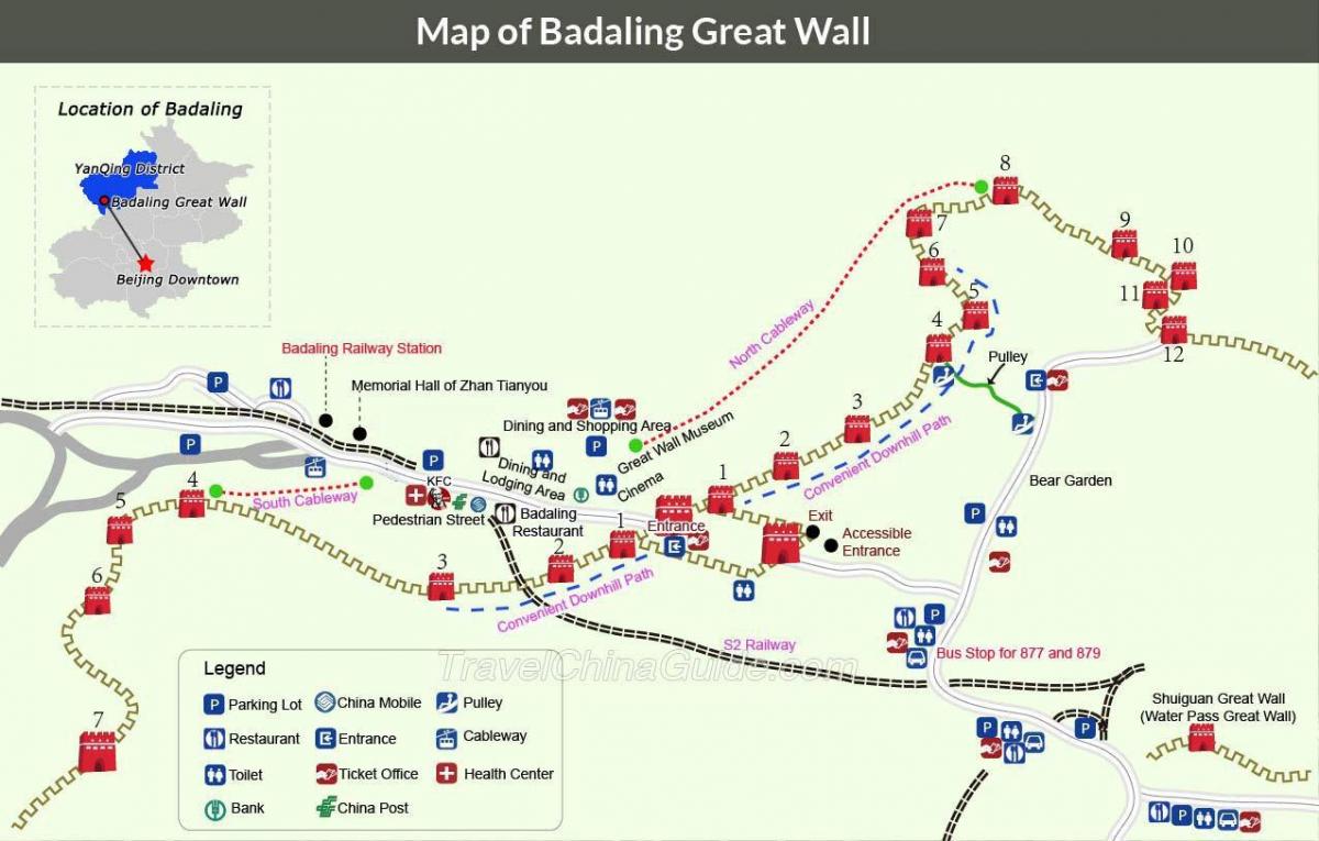 بكين سور الصين العظيم خريطة