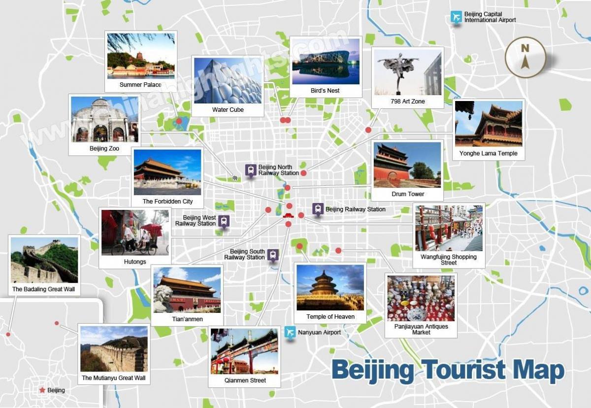 بكين الأماكن ذات الأهمية خريطة