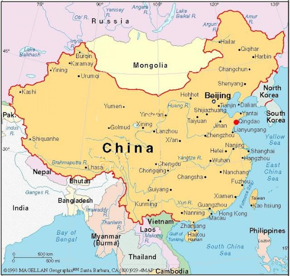 خريطة رأس المال من الصين