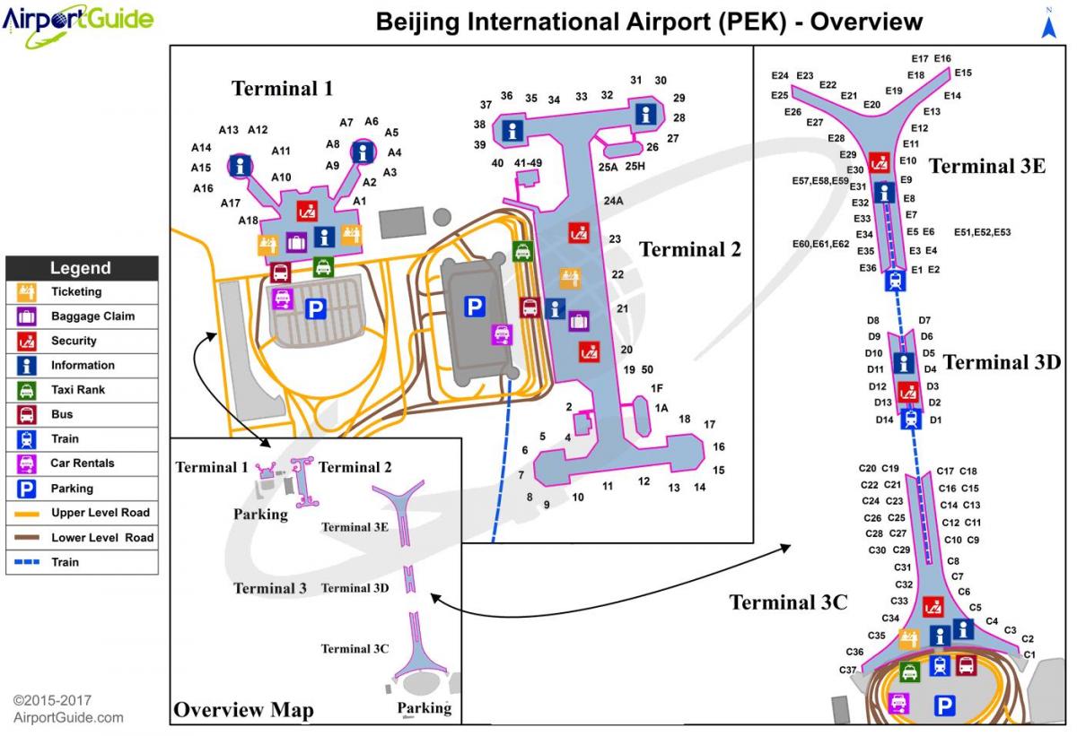 مطار العاصمة بكين الدولي خريطة