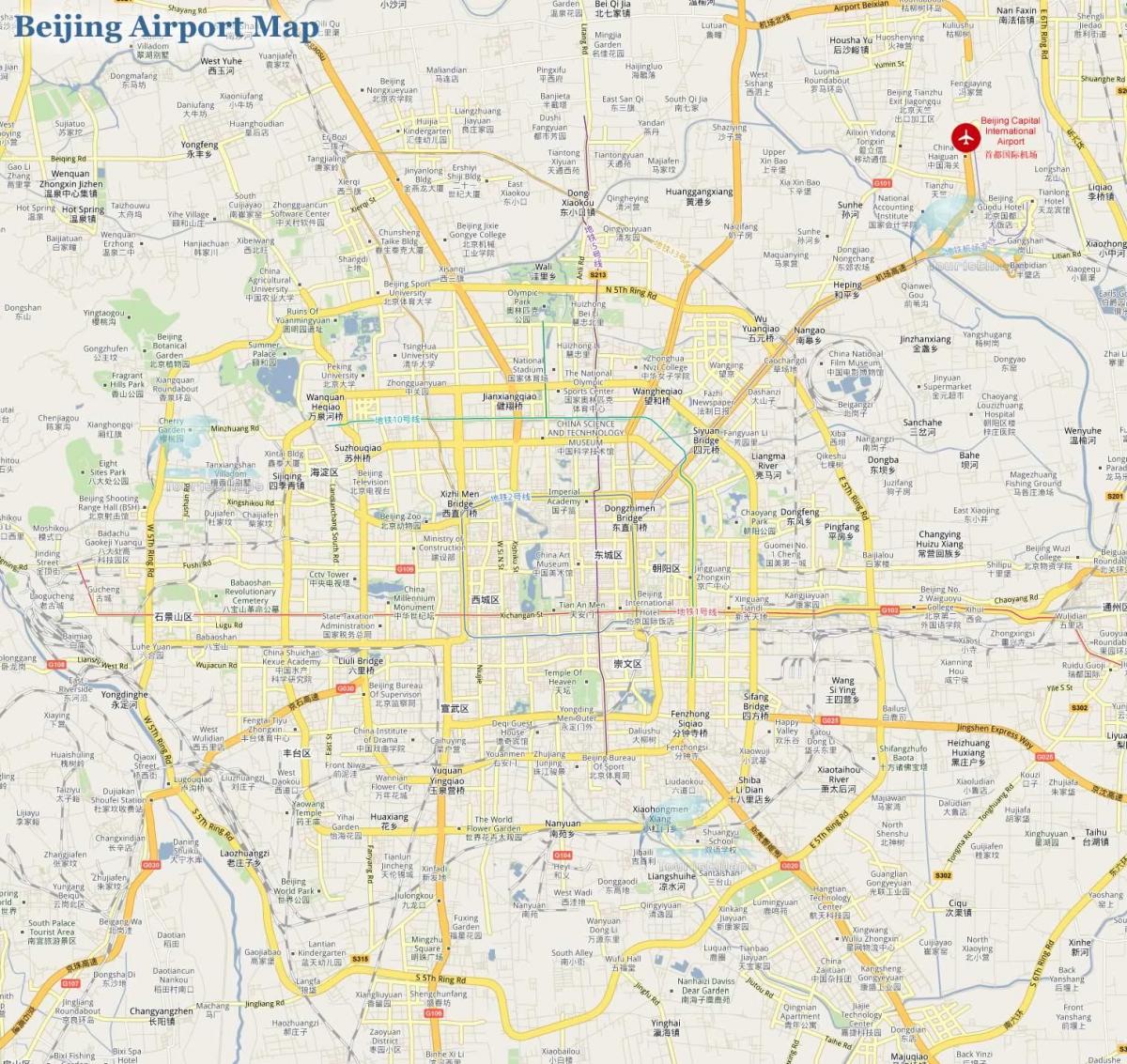 مطار العاصمة بكين خريطة