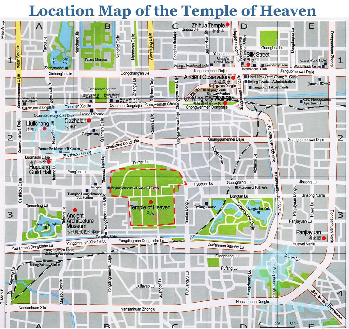 خريطة من معبد السماء ، 